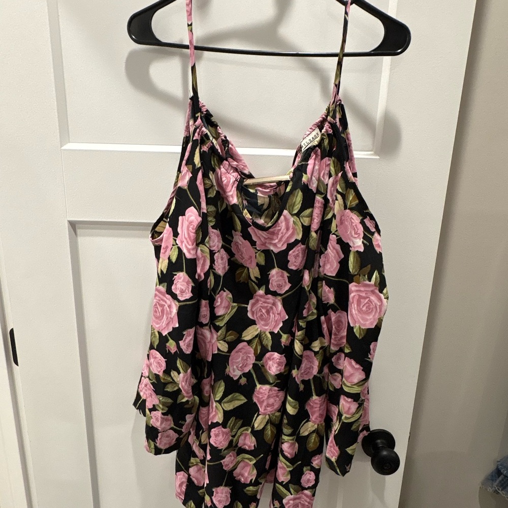 Floral Cold Shoulder Sleeve